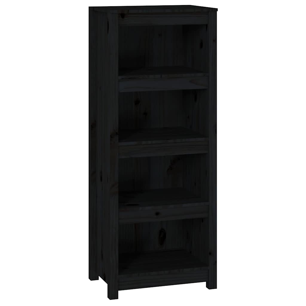 Book Cabinet Black 50x35x125,5 cm Solid Wood Pine