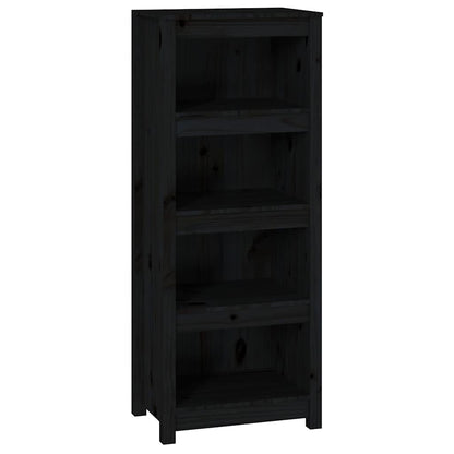 Book Cabinet Black 50x35x125,5 cm Solid Wood Pine