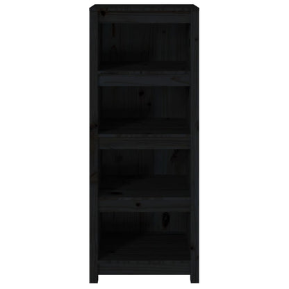 Book Cabinet Black 50x35x125,5 cm Solid Wood Pine