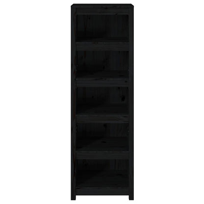 Book Cabinet Black 50x35x154 cm Solid Wood Pine