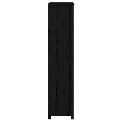 Book Cabinet Black 50x35x154 cm Solid Wood Pine