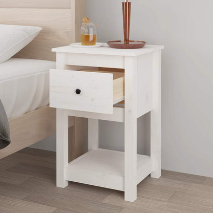 Bedside Cabinets 2 pcs White 40x35x61.5 cm Solid Wood Pine