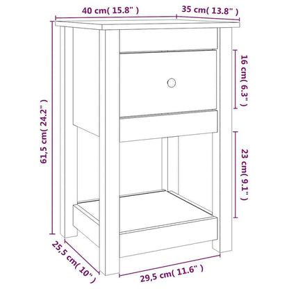 Bedside Cabinets 2 pcs White 40x35x61.5 cm Solid Wood Pine
