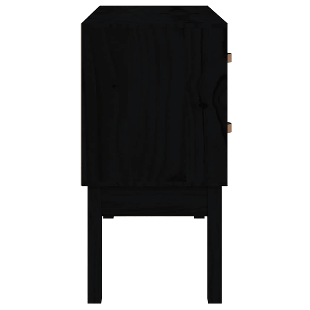 Console Cabinet Black 90x40x78 cm Solid Wood Pine