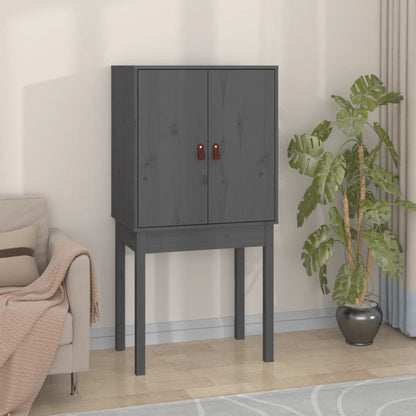 Highboard Grey 60x40x120 cm Solid Wood Pine