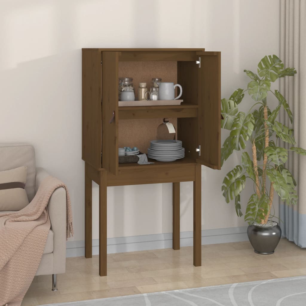 Highboard Honey Brown 60x40x120 cm Solid Wood Pine
