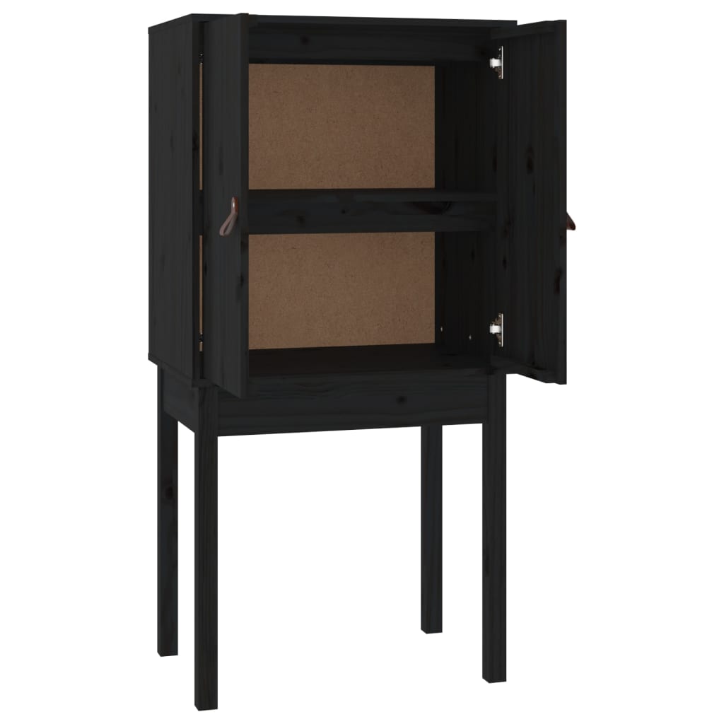 Highboard Black 60x40x120 cm Solid Wood Pine