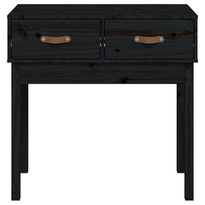 Console Table Black 76.5x40x75 cm Solid Wood Pine