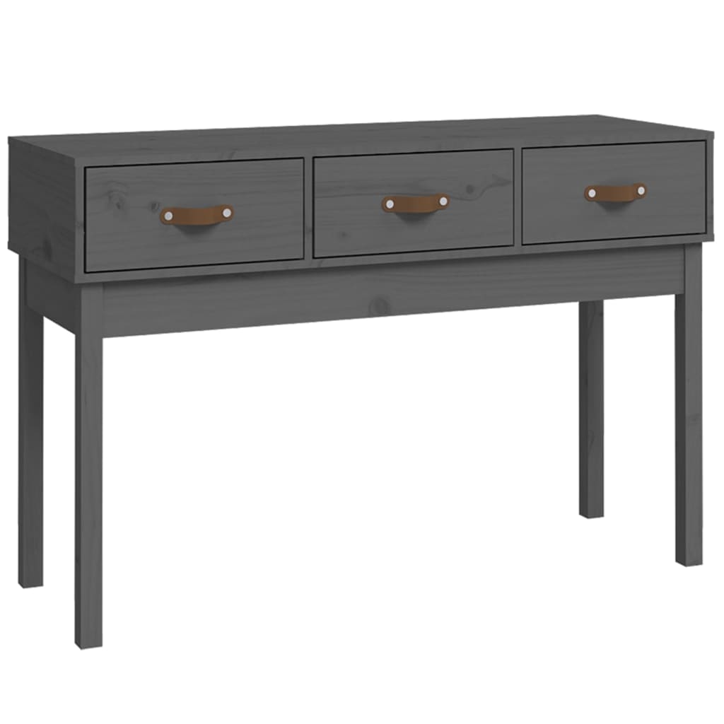 Console Table Grey 114x40x75 cm Solid Wood Pine