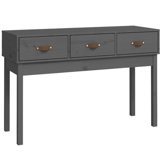 Console Table Grey 114x40x75 cm Solid Wood Pine