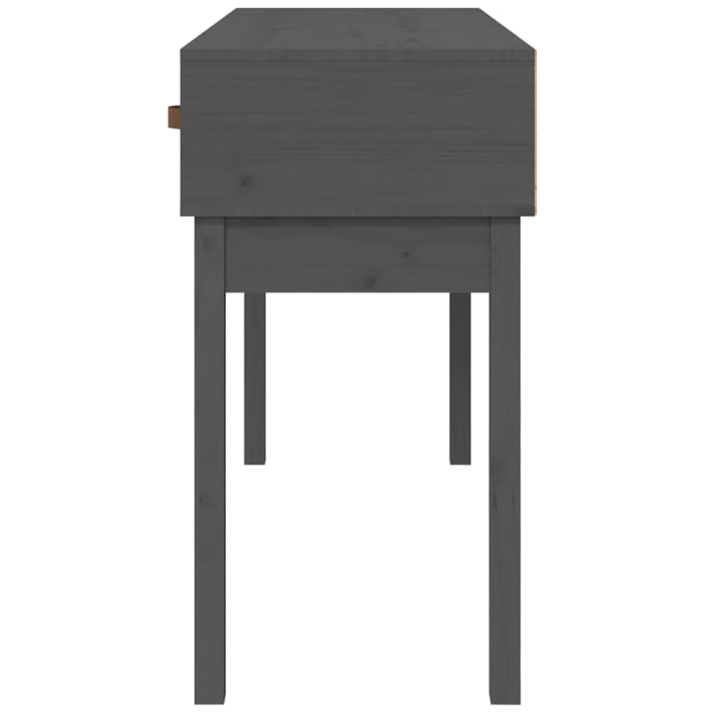 Console Table Grey 114x40x75 cm Solid Wood Pine