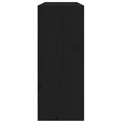 Wine Cabinet Black 62x25x62 cm Solid Wood Pine