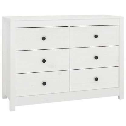 Side Cabinet White 100x40x72 cm Solid Wood Pine