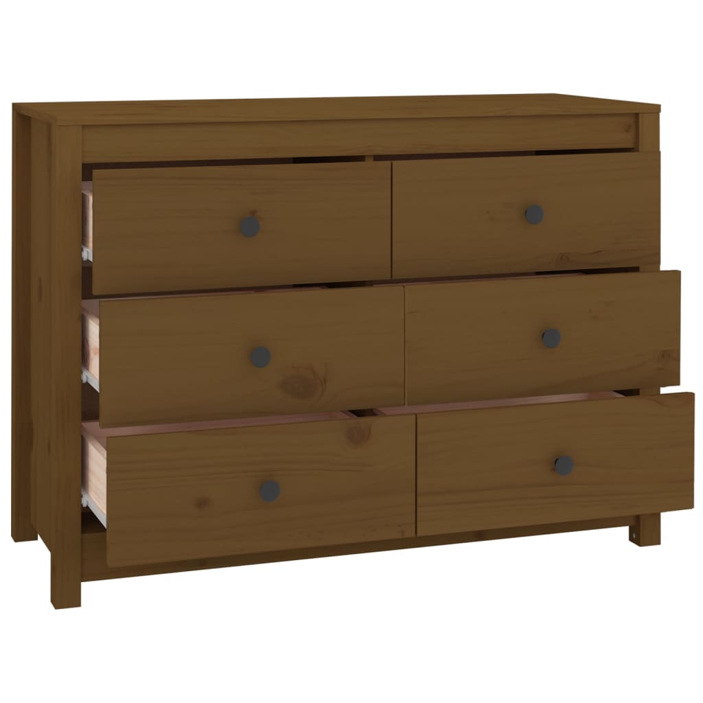 Side Cabinet Honey Brown 100x40x72 cm Solid Wood Pine