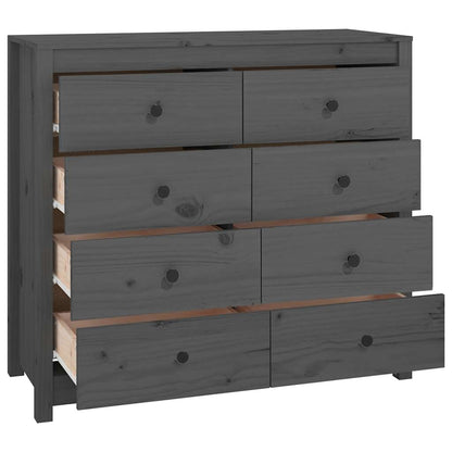 Side Cabinet Grey 100x40x90 cm Solid Wood Pine