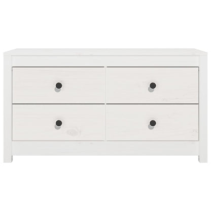 Side Cabinet White 100x40x54 cm Solid Wood Pine