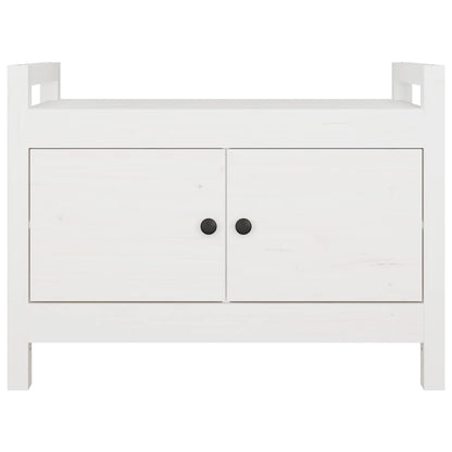 Hall Bench White 80x40x60 cm Solid Wood Pine