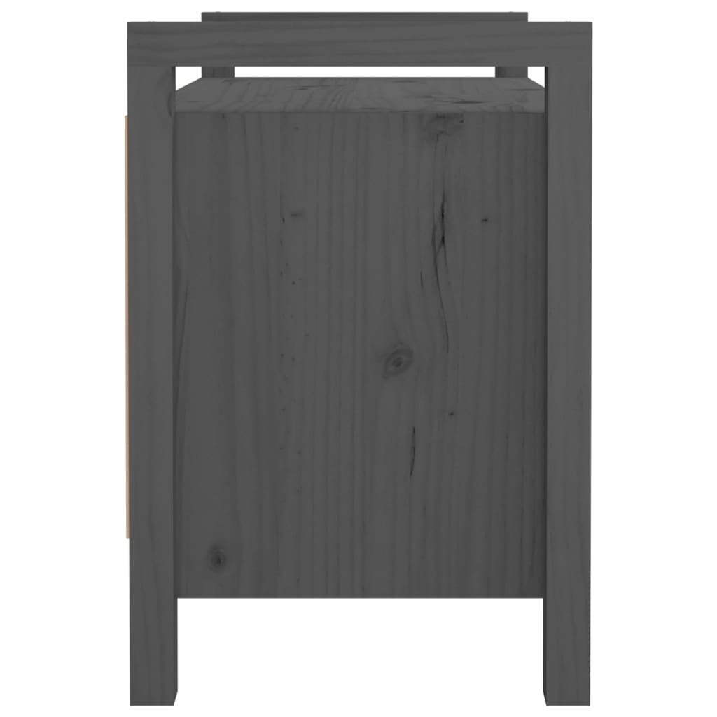 Hall Bench Grey 80x40x60 cm Solid Wood Pine