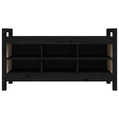 Hall Bench Black 110x40x60 cm Solid Wood Pine