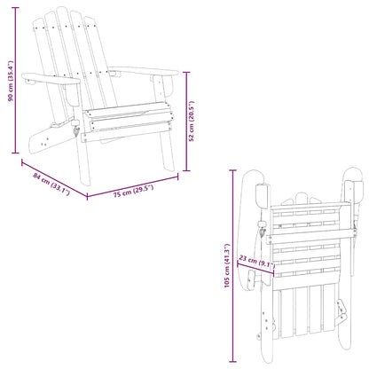 Garden Adirondack Chairs with Footrests 2 pcs Solid Wood Acacia