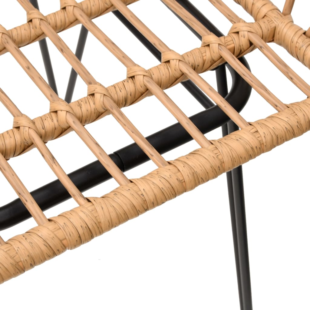 Garden Chair | Set of 2 | Brown | Steel, Polyethylene Rattan | Medium