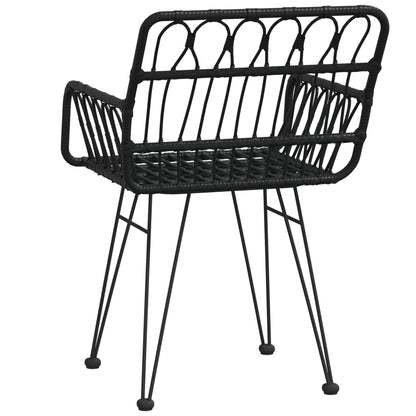 Garden Chair | Set of 2 | Black | Steel, Polyethylene | 56x64x80 cm