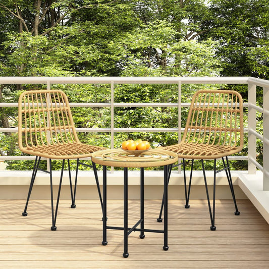 Garden Chair | Set of 2 | Black | Steel, polyethylene with a rattan look
