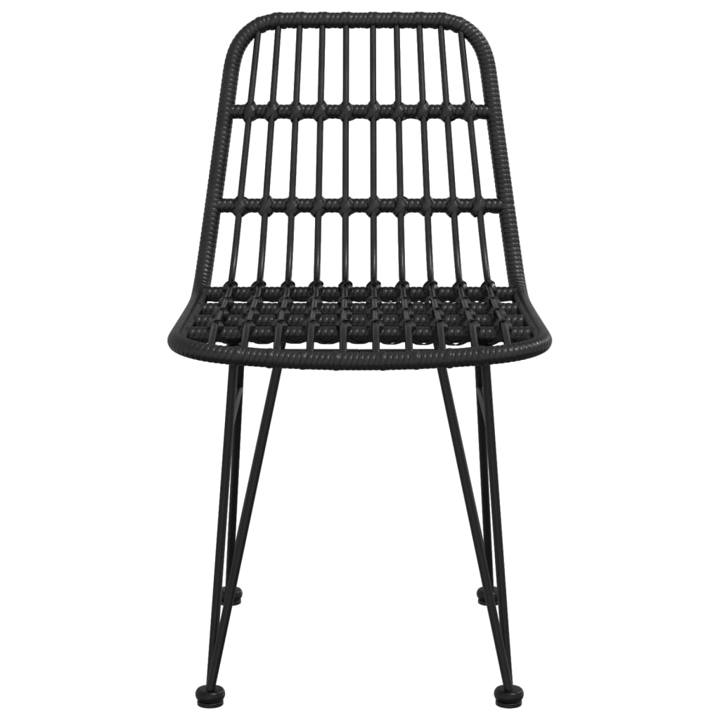 Garden Chair |  Set of 2 | Black | Steel, polyethylene | 48 x 62 x 84 cm