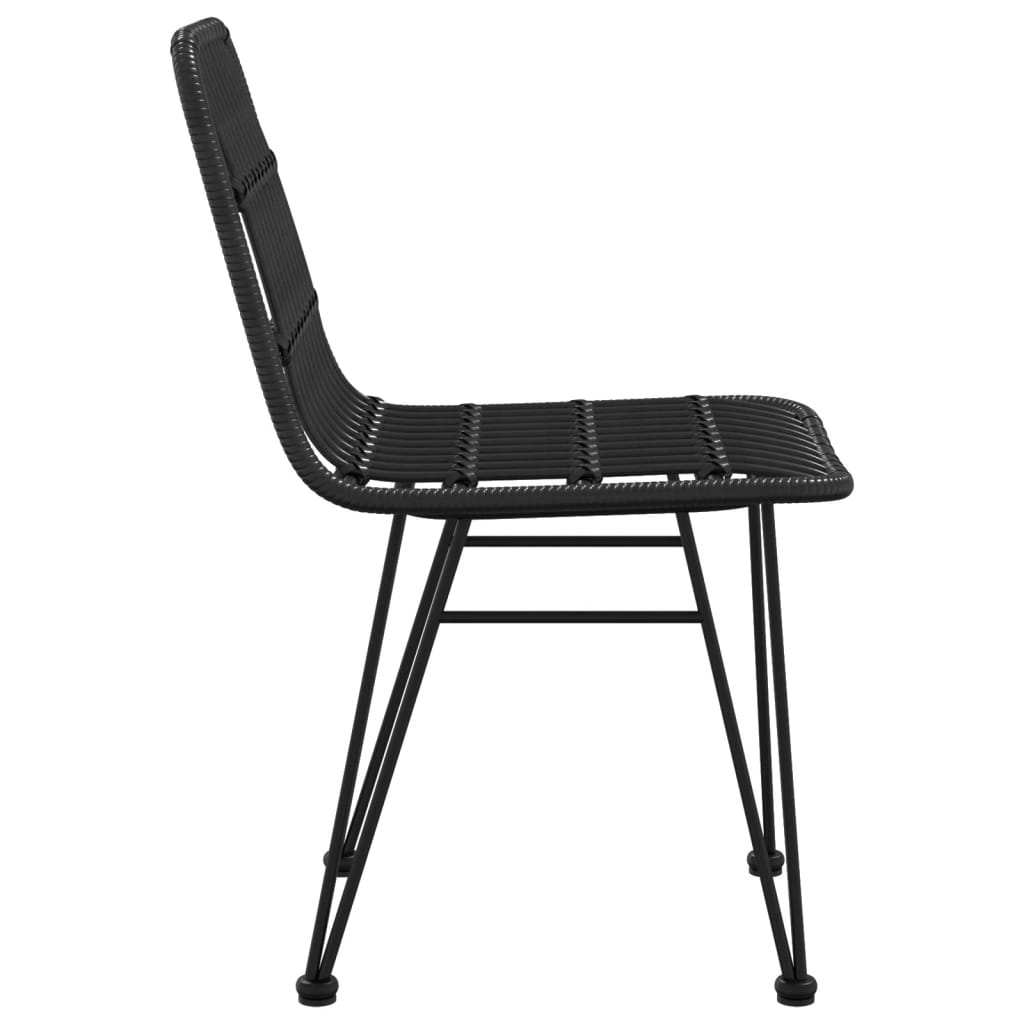 Garden Chair |  Set of 2 | Black | Steel, polyethylene | 48 x 62 x 84 cm