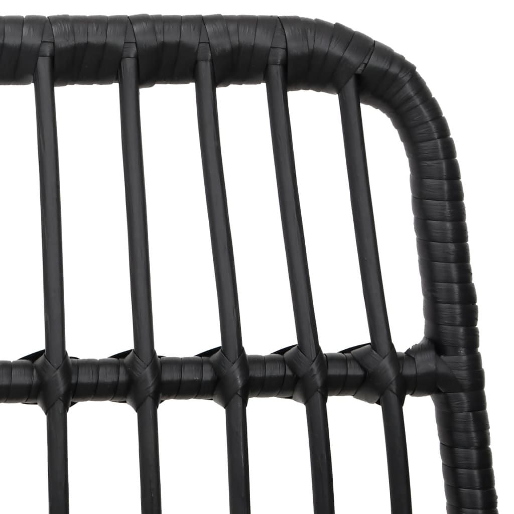 Garden Chair |  Set of 2 | Black | Steel, polyethylene | 48 x 62 x 84 cm