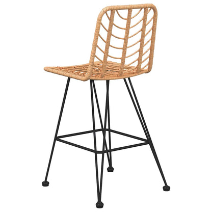 Bar Stool | Set of 2 | Black | Steel, polyethylene rattan | Standard