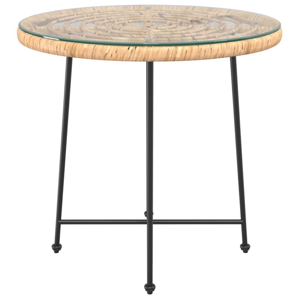 Dining Table Ø80 cm Tempered Glass and Steel