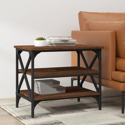 Side Table Brown Oak 55x38x45 cm Engineered Wood