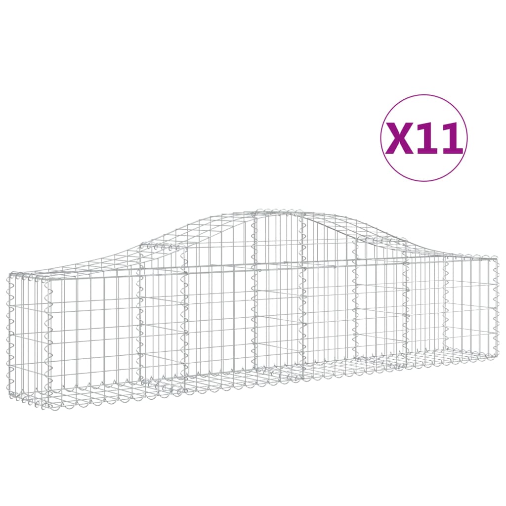 Arched Gabion Baskets 11 pcs 200x30x40/60 cm Galvanised Iron