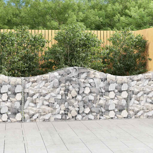 Arched Gabion Baskets 8 pcs 200x30x80/100 cm Galvanised Iron
