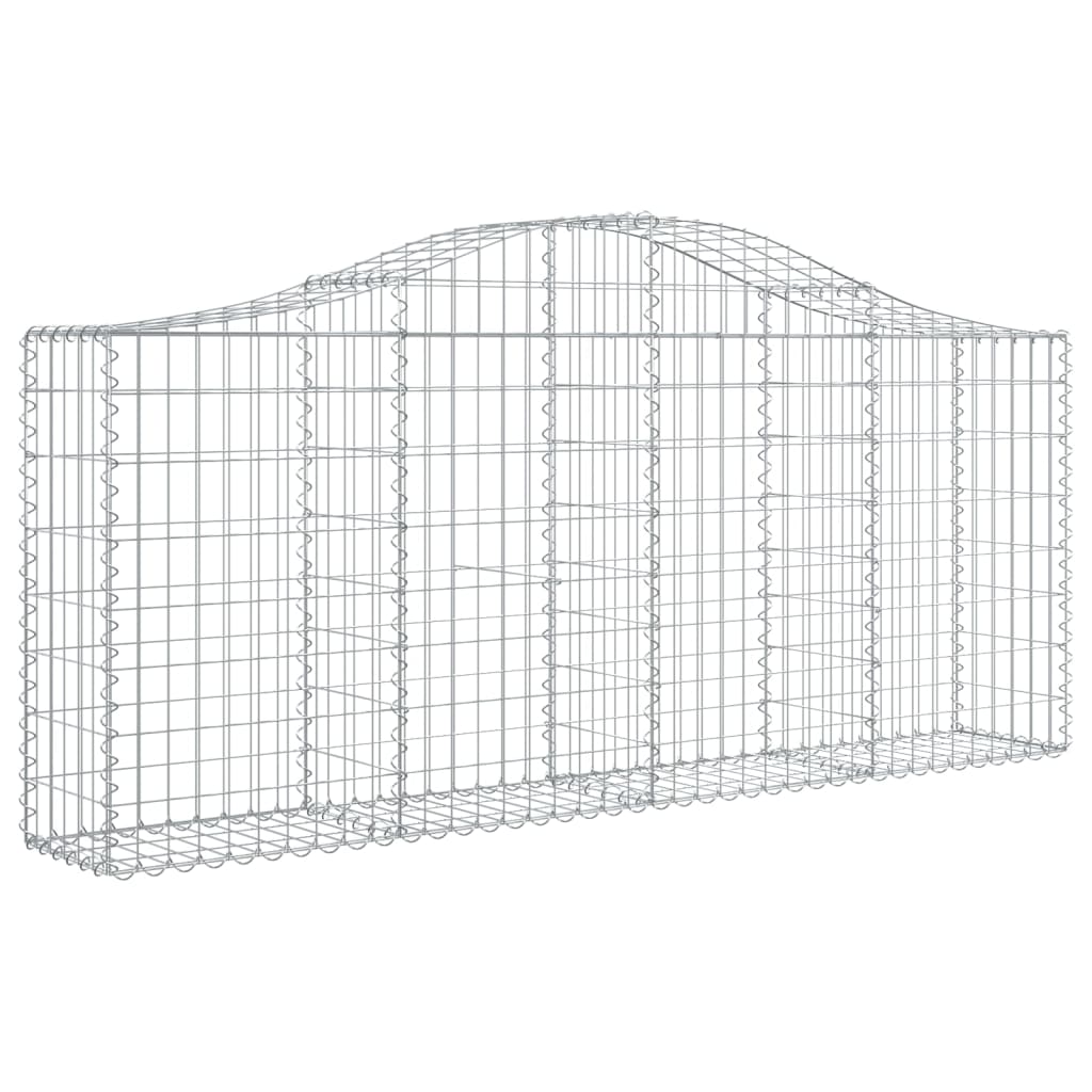 Arched Gabion Baskets 14 pcs 200x30x80/100 cm Galvanised Iron