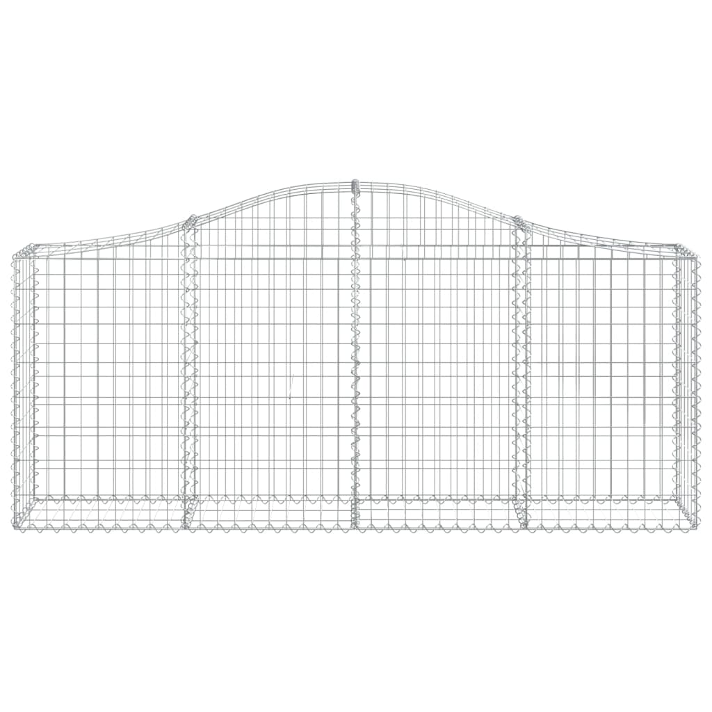 Arched Gabion Baskets 14 pcs 200x30x80/100 cm Galvanised Iron