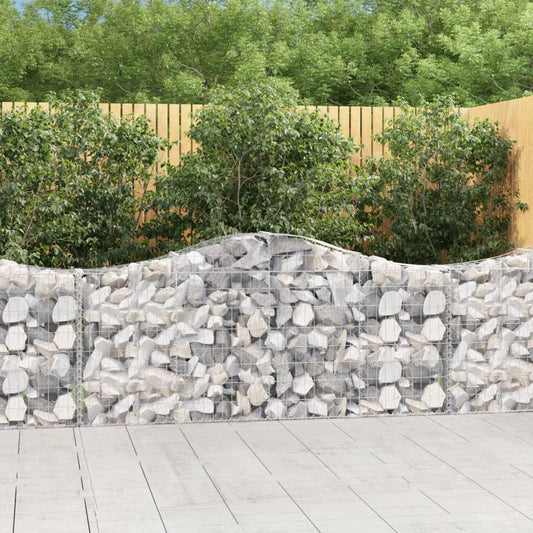 Arched Gabion Baskets 14 pcs 200x30x80/100 cm Galvanised Iron