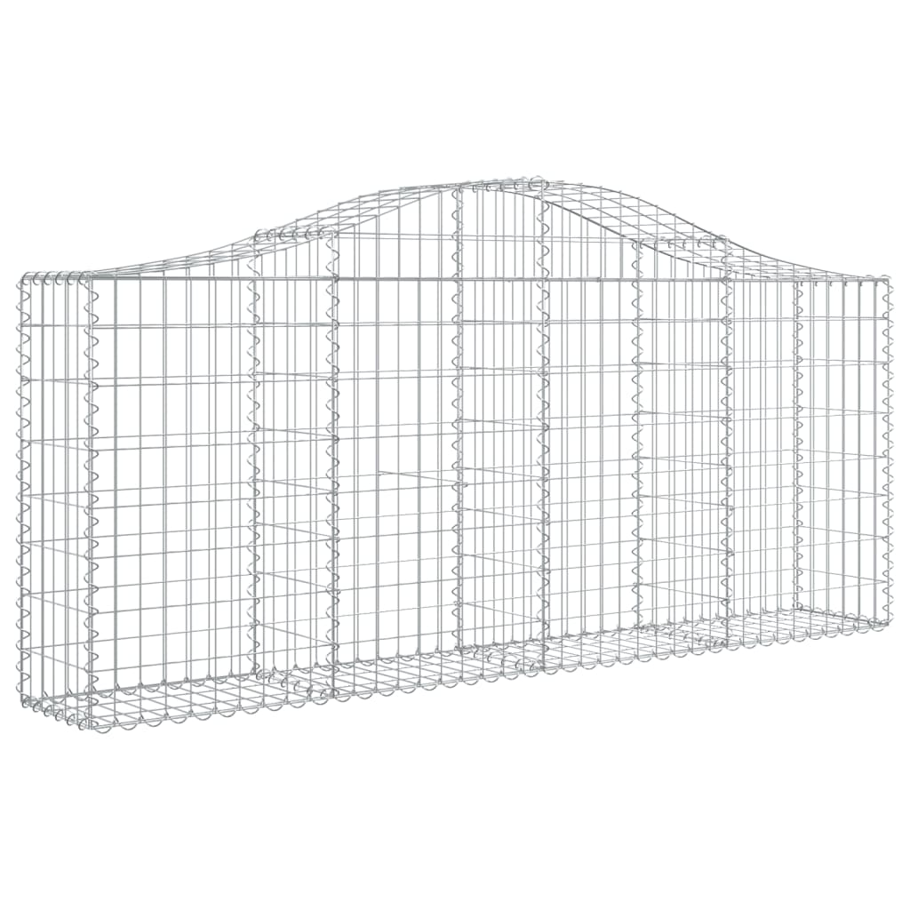 Arched Gabion Baskets 15 pcs 200x30x80/100 cm Galvanised Iron