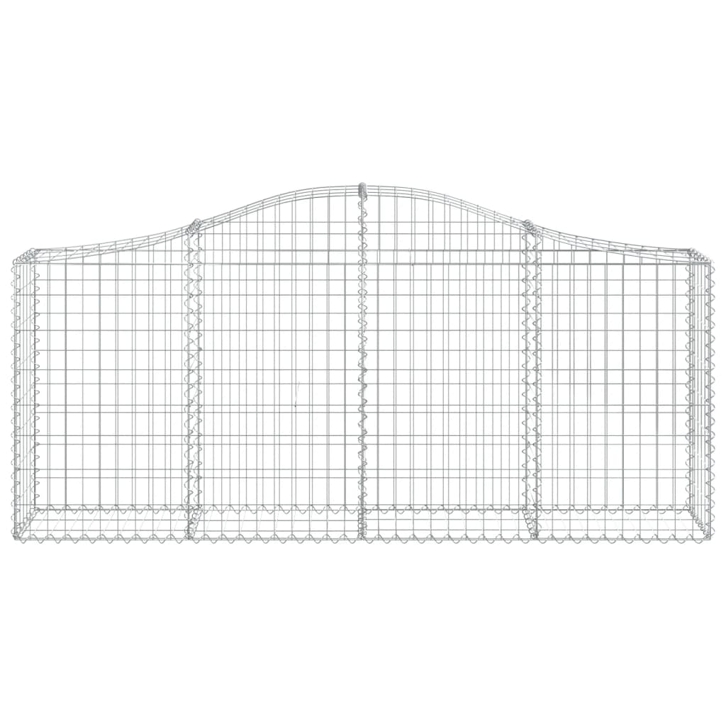 Arched Gabion Baskets 15 pcs 200x30x80/100 cm Galvanised Iron