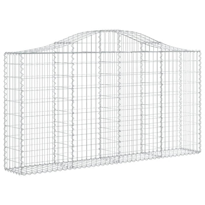 Arched Gabion Baskets 2 pcs 200x30x100/120 cm Galvanised Iron