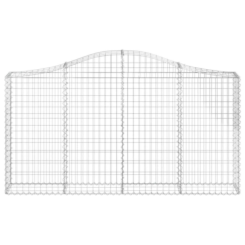 Arched Gabion Baskets 4 pcs 200x30x100/120 cm Galvanised Iron