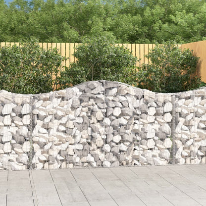 Arched Gabion Baskets 7 pcs 200x30x100/120 cm Galvanised Iron