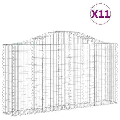 Arched Gabion Baskets 11 pcs 200x30x100/120 cm Galvanised Iron