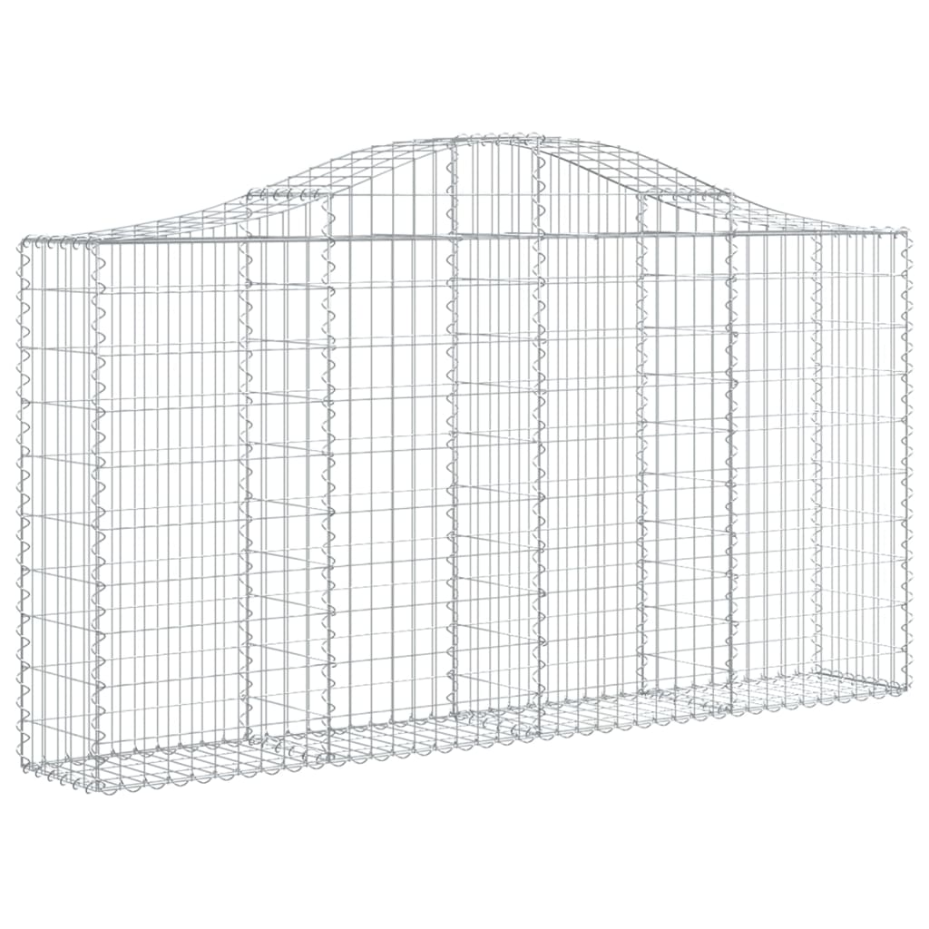Arched Gabion Baskets 14 pcs 200x30x100/120 cm Galvanised Iron