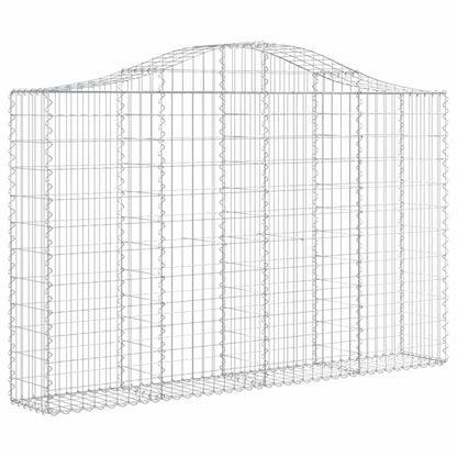 Arched Gabion Baskets 2 pcs 200x30x120/140 cm Galvanised Iron