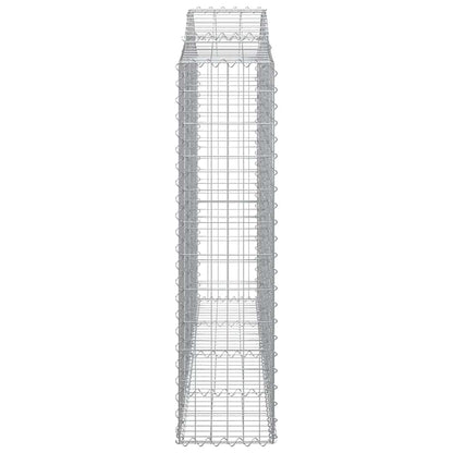 Arched Gabion Baskets 2 pcs 200x30x120/140 cm Galvanised Iron