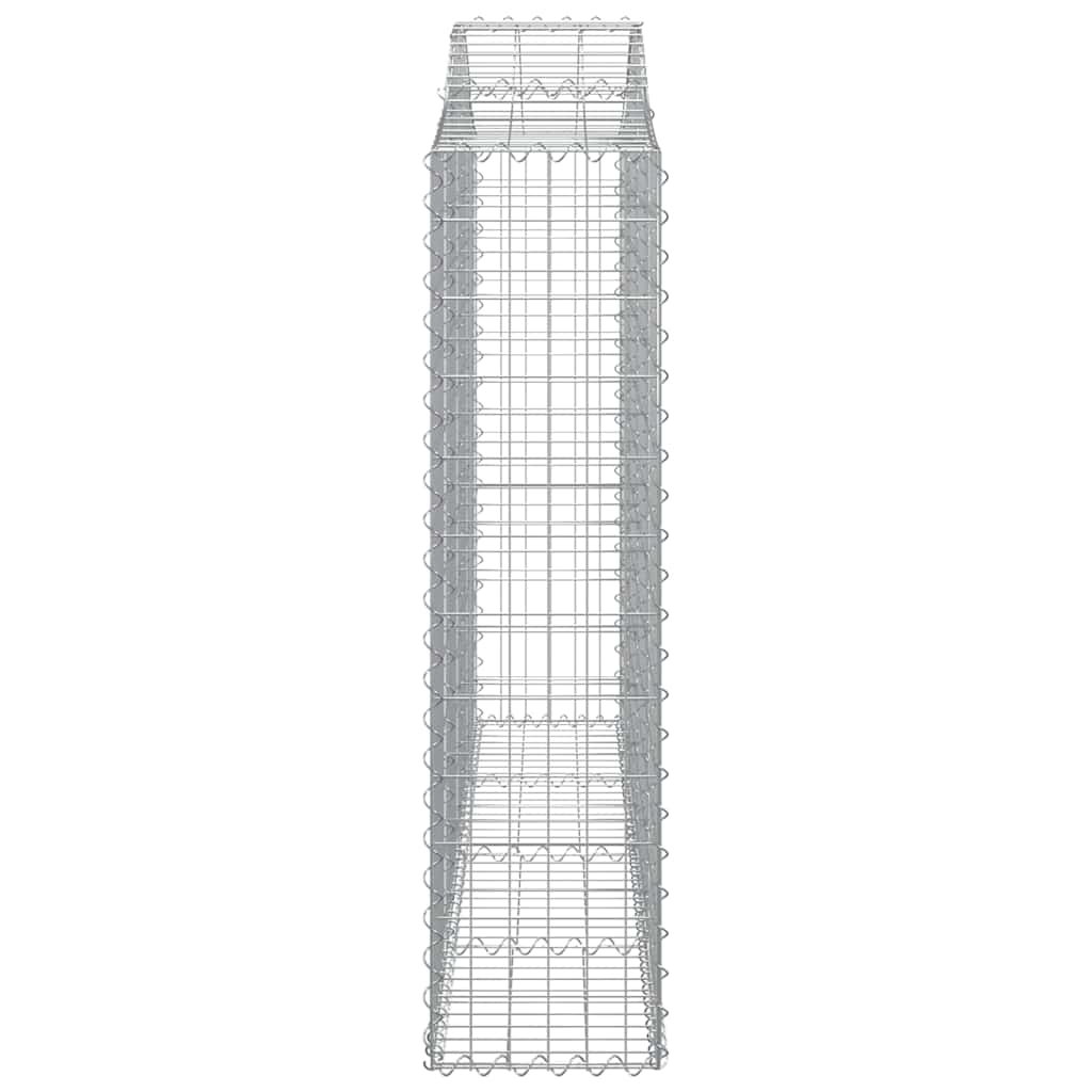 Arched Gabion Baskets 3 pcs 200x30x120/140 cm Galvanised Iron