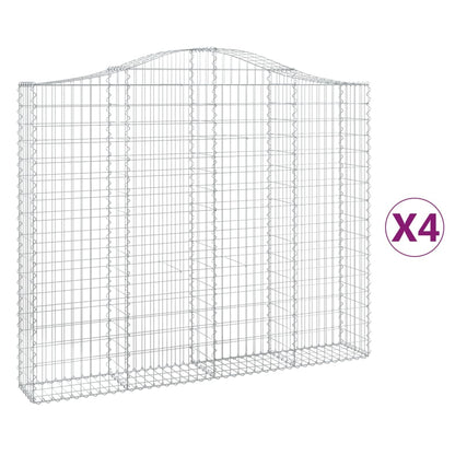 Arched Gabion Baskets 4 pcs 200x30x160/180 cm Galvanised Iron