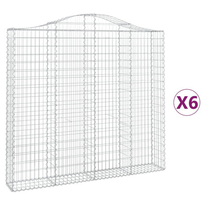 Arched Gabion Baskets 6 pcs 200x30x180/200 cm Galvanised Iron